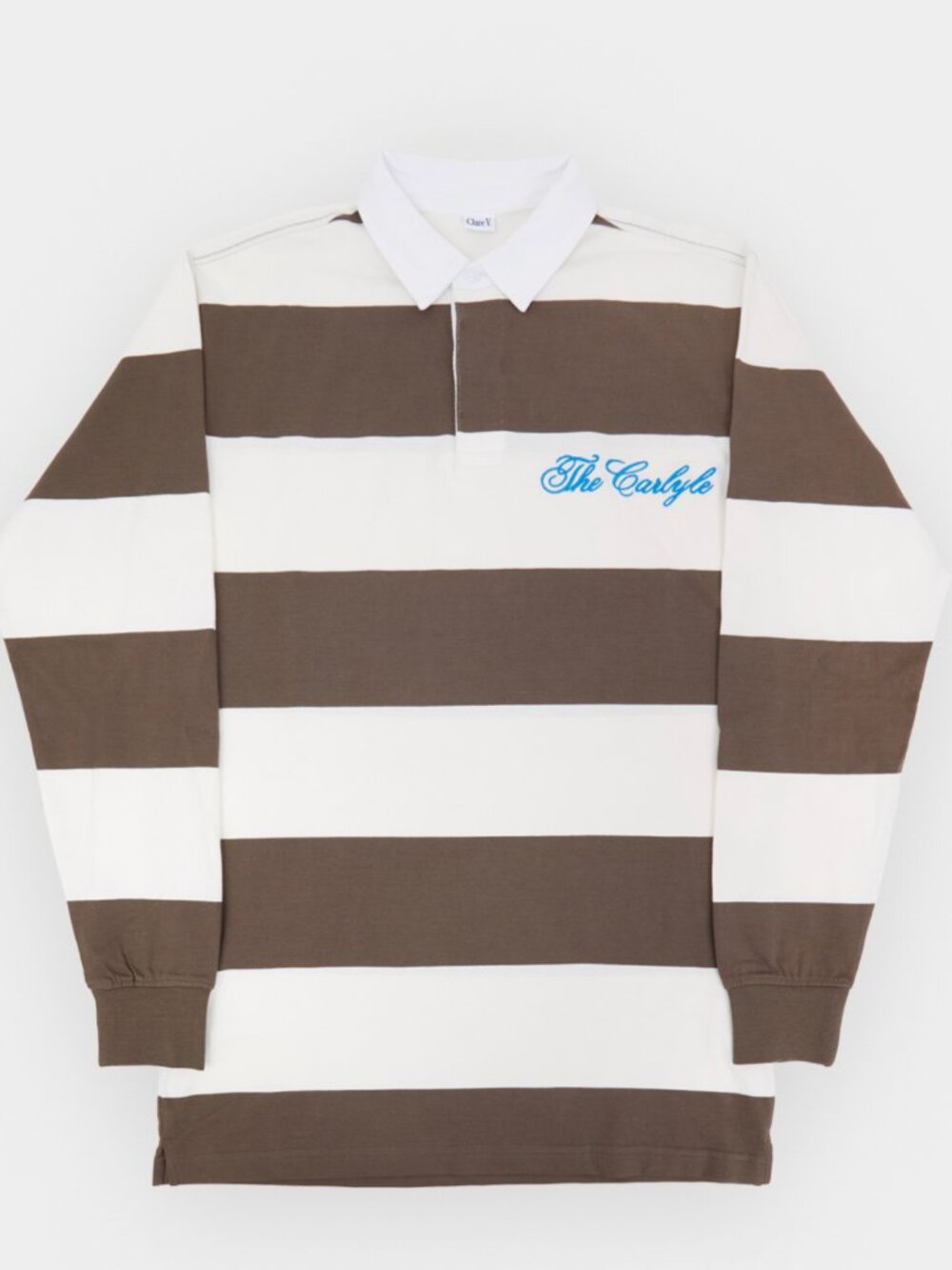 Clare V. x The Carlyle Rugby Shirt | Brown & Cream Stripe | Size M